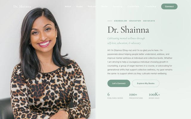 Dr. Shainna Ali website preview