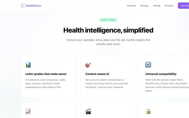 HealthPulse website preview