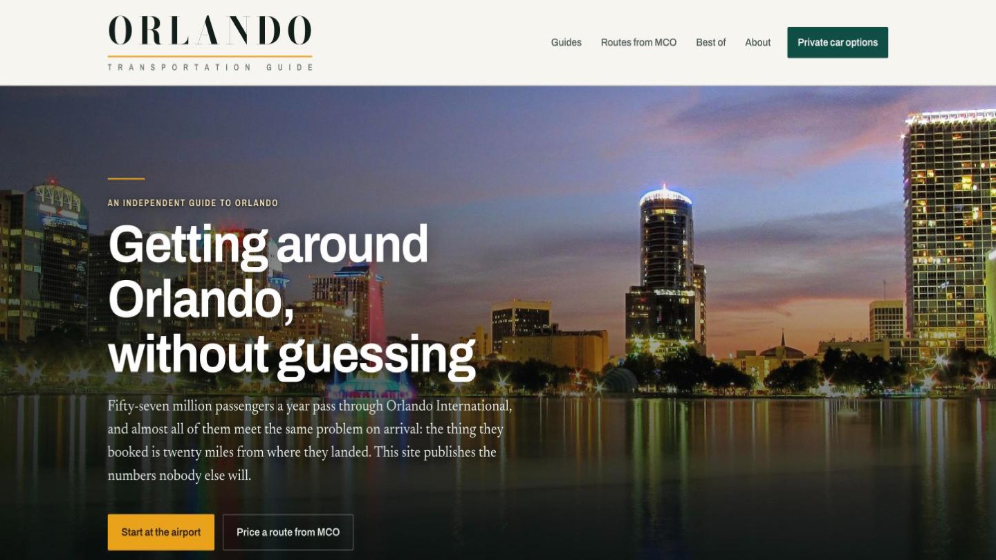 Orlando Transportation Guide website preview