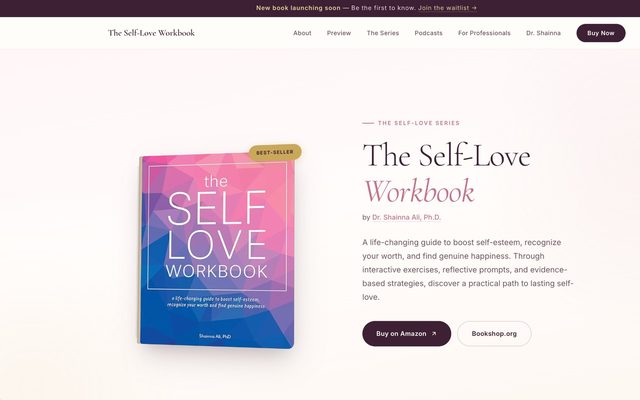 The Self-Love Workbook website preview